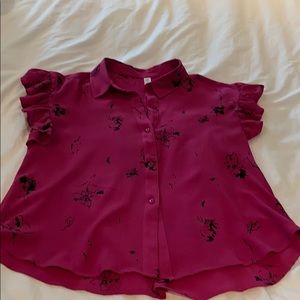 Bright short sleeve blouse